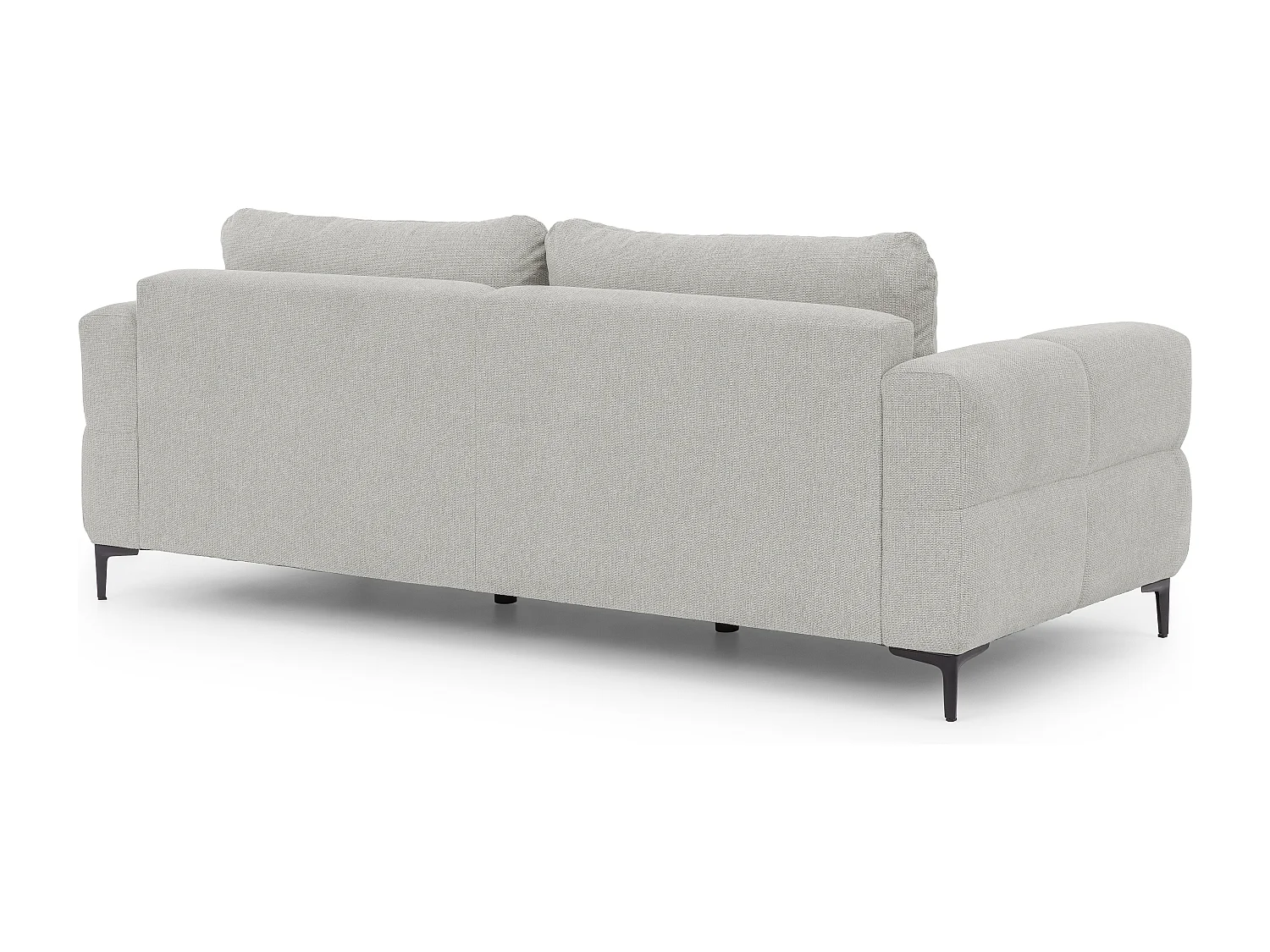 Canapé 3 places au style bubble en tissu structuré gris clair doux CARDEA