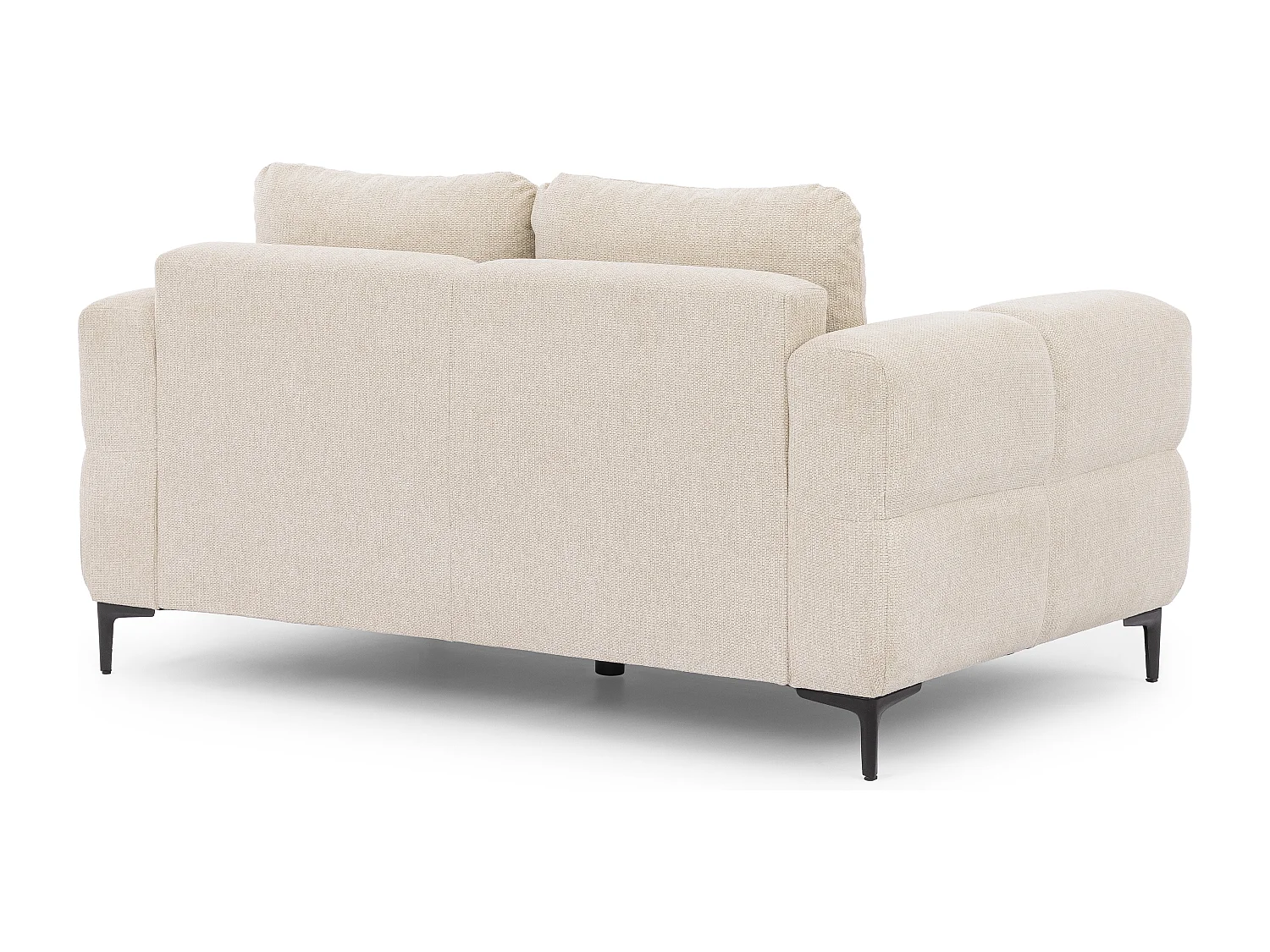 Canapé 2 places au style bubble  en tissu structuré beige clair doux CARDEA