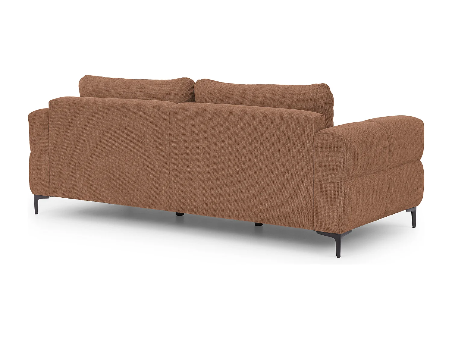 Canapé 3 places au style bubble en tissu structuré terre cuite doux CARDEA