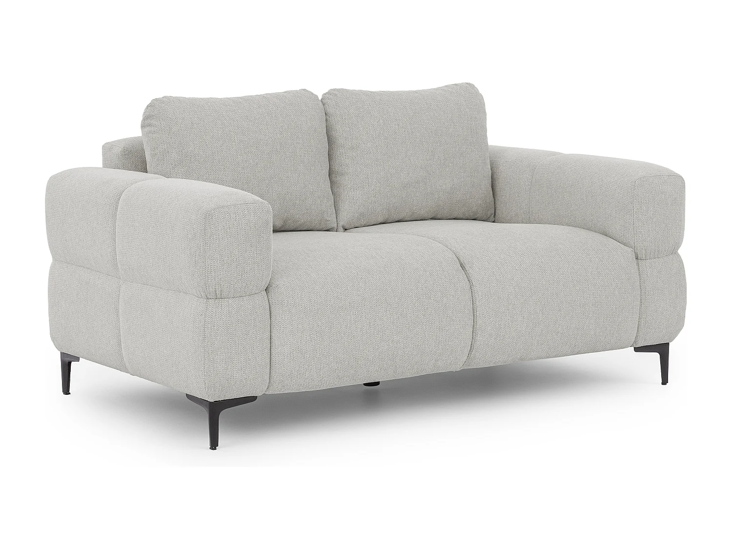 Canapé 2 places au style bubble  en tissu structuré gris clair doux CARDEA