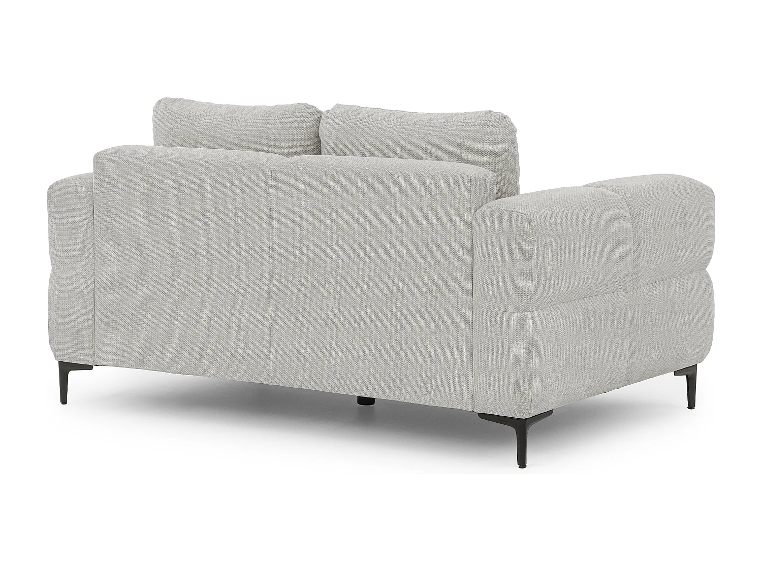 Canapé 2 places au style bubble  en tissu structuré gris clair doux CARDEA