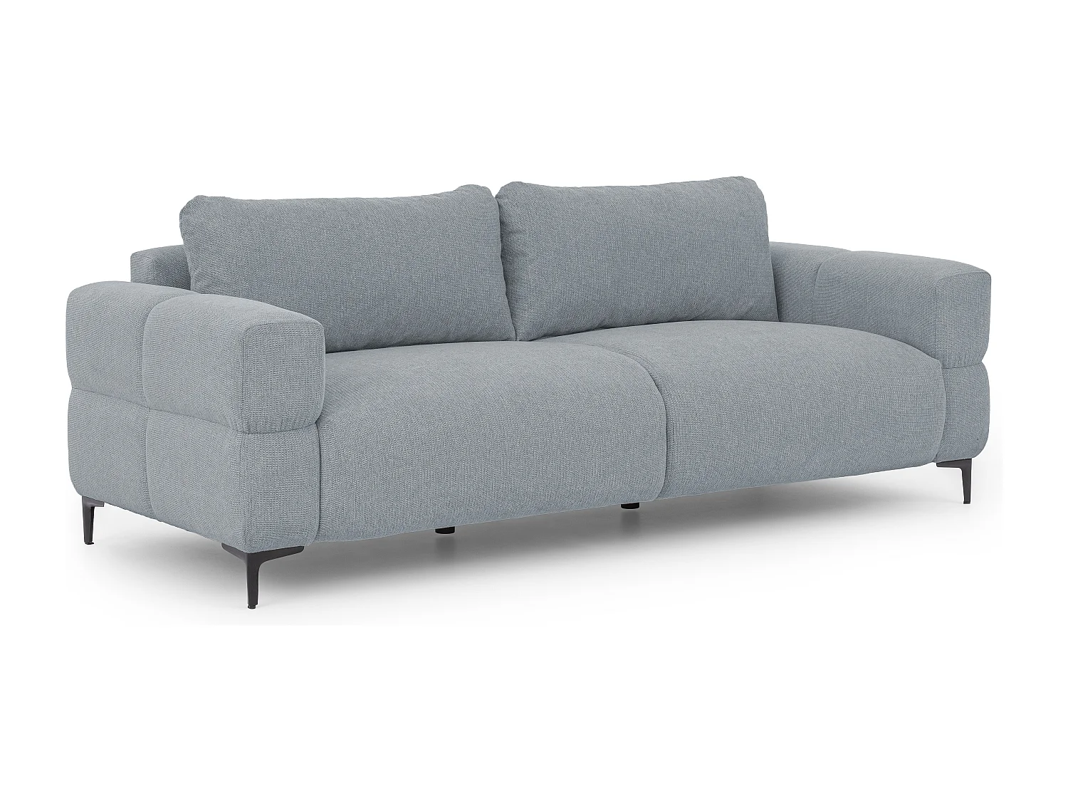 Canapé 3 places au style bubble en tissu structuré gris doux CARDEA