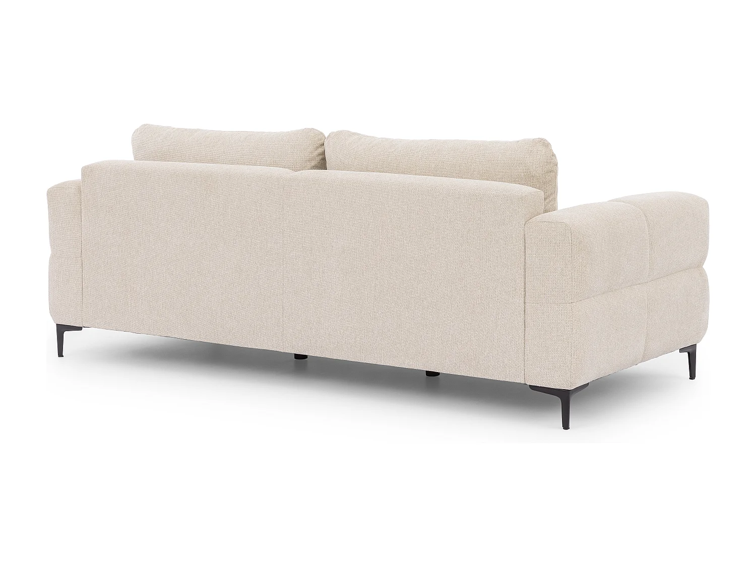 Canapé 3 places au style bubble en tissu structuré beige clair doux CARDEA