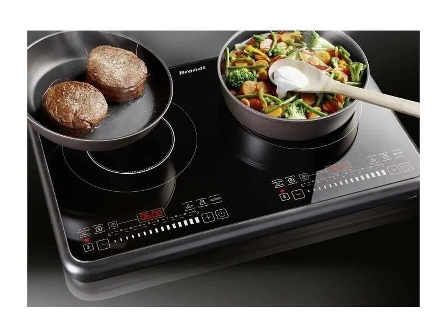 Brandt Table domino à induction 30cm 3400w noir - TI2FSOFT