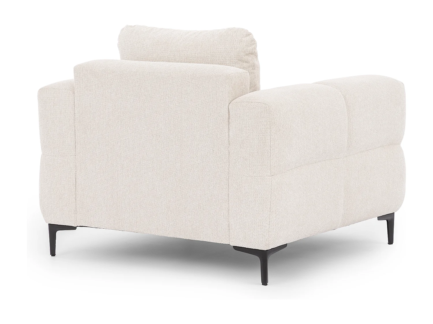 Fauteuil au design bubble en tissu texturé doux de couleur crème, offrant un grand confort d’assise CARDEA