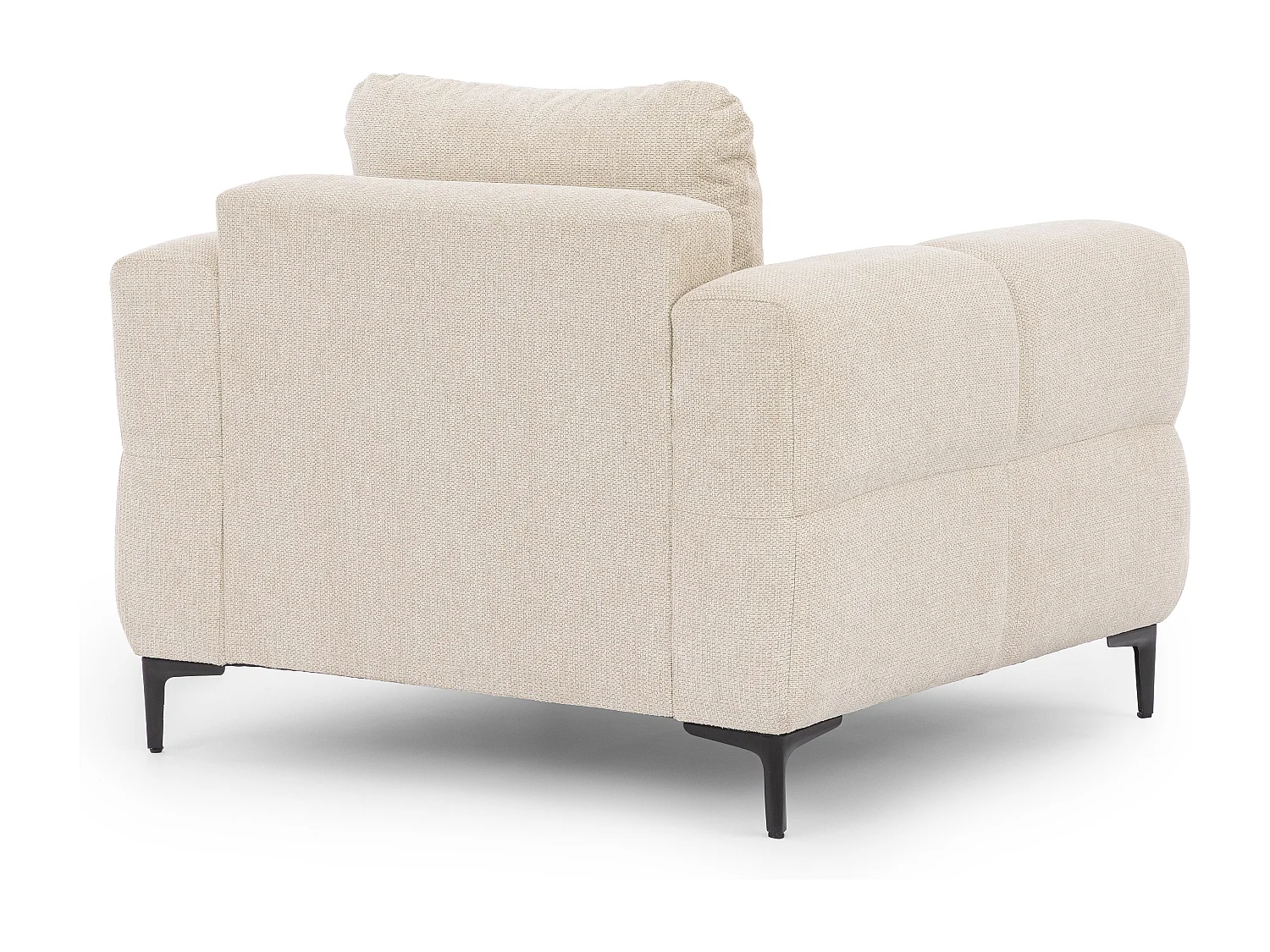 Fauteuil au design bubble en tissu texturé doux de couleur beige clair, offrant un grand confort d’assise CARDEA