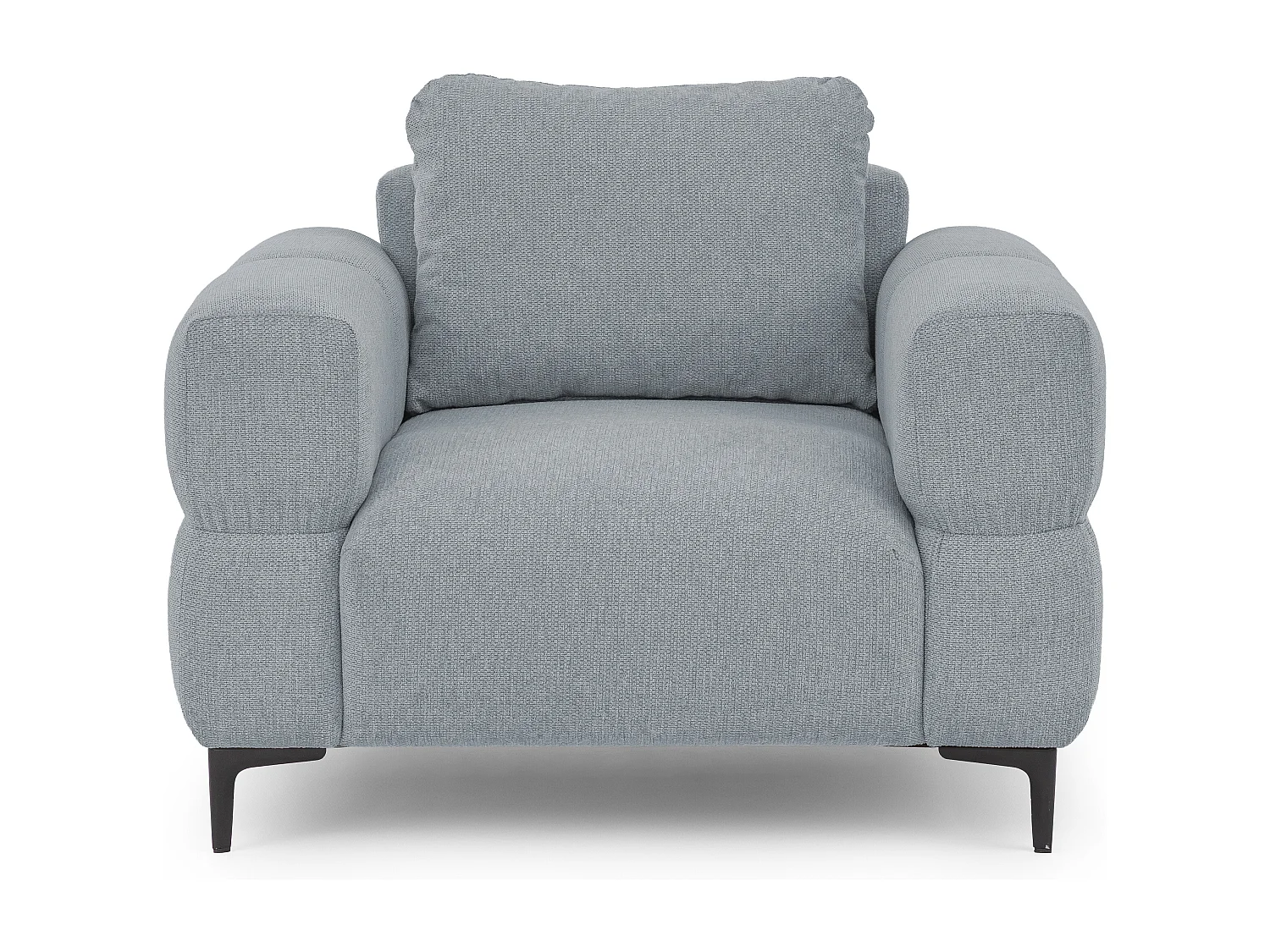 Fauteuil au design bubble en tissu texturé doux de couleur gris, offrant un grand confort d’assise CARDEA
