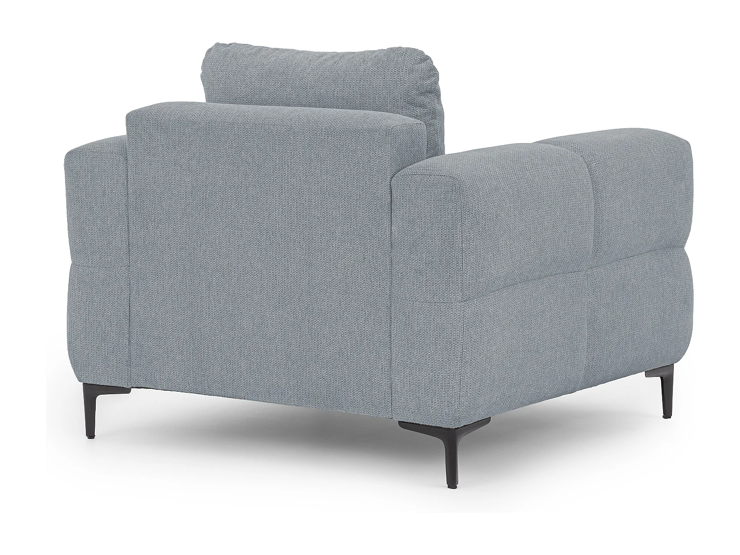 Fauteuil au design bubble en tissu texturé doux de couleur gris, offrant un grand confort d’assise CARDEA