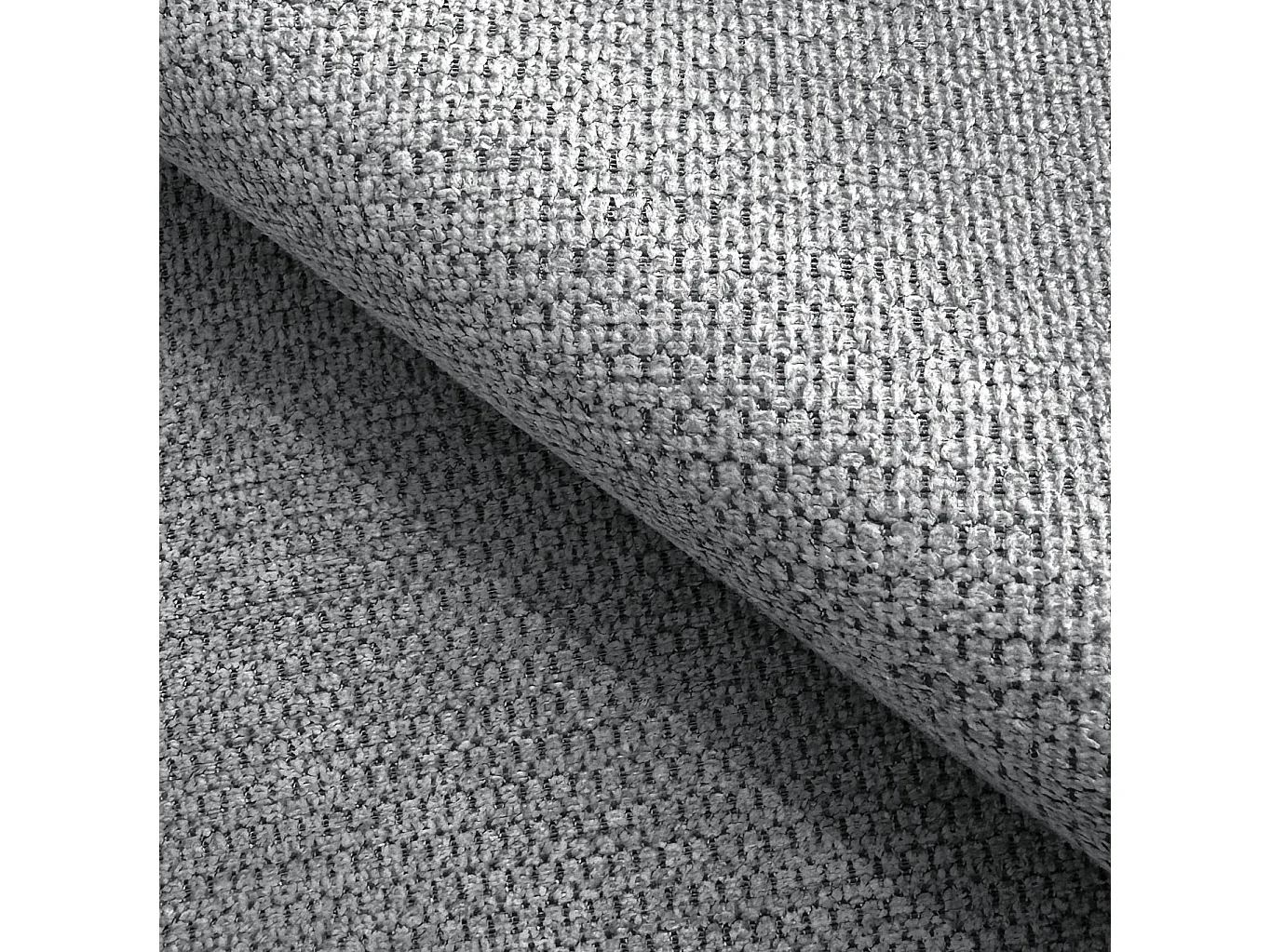 Fauteuil au design bubble en tissu texturé doux de couleur gris, offrant un grand confort d’assise CARDEA