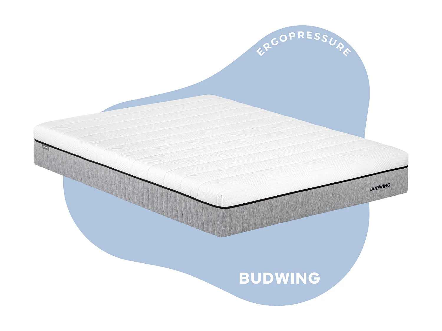 BUDWING Matelas Ergopressure 135x190 cm avec Mousse à Mémoire de Forme Profilée à Haute Densité avec Zonage