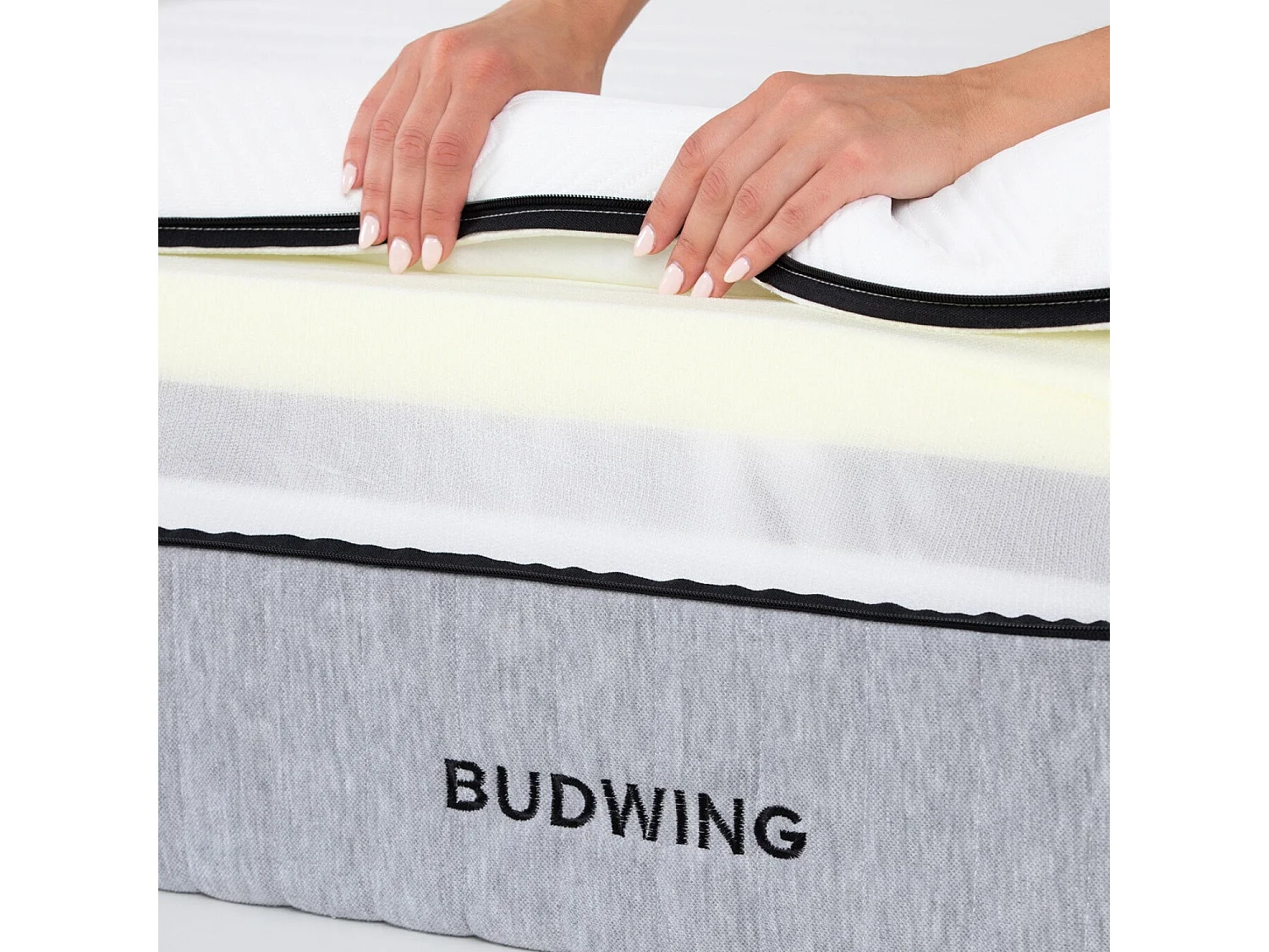 BUDWING Matelas Ergopressure 140x190 cm avec Mousse à Mémoire de Forme Profilée à Haute Densité avec Zonage