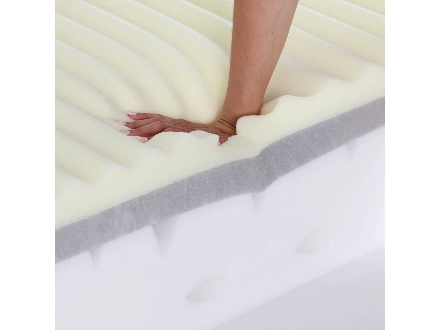 BUDWING Matelas Ergopressure 140x200 cm avec Mousse à Mémoire de Forme Profilée à Haute Densité avec Zonage