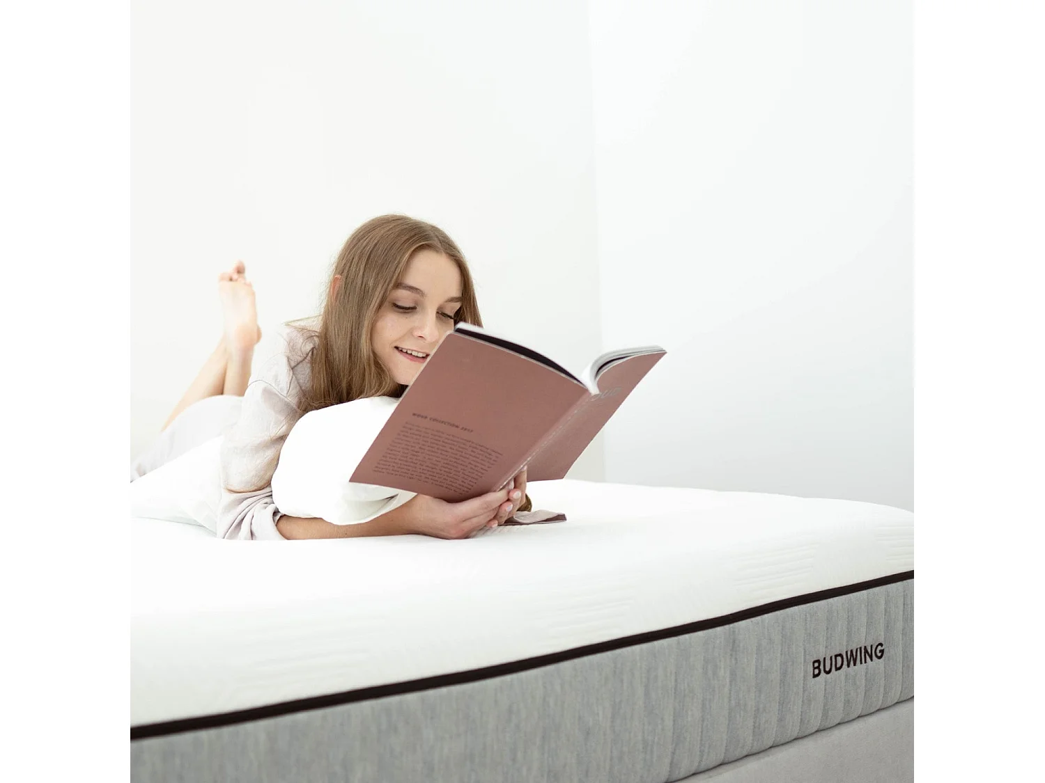 BUDWING Matelas Ergopressure 140x200 cm avec Mousse à Mémoire de Forme Profilée à Haute Densité avec Zonage