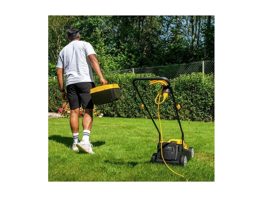 Tondeuse a gazon électrique - POWERPLUS - POWEG62205 - 1300 W - 320 mm Ø - Avec ramassage et éjection arriere