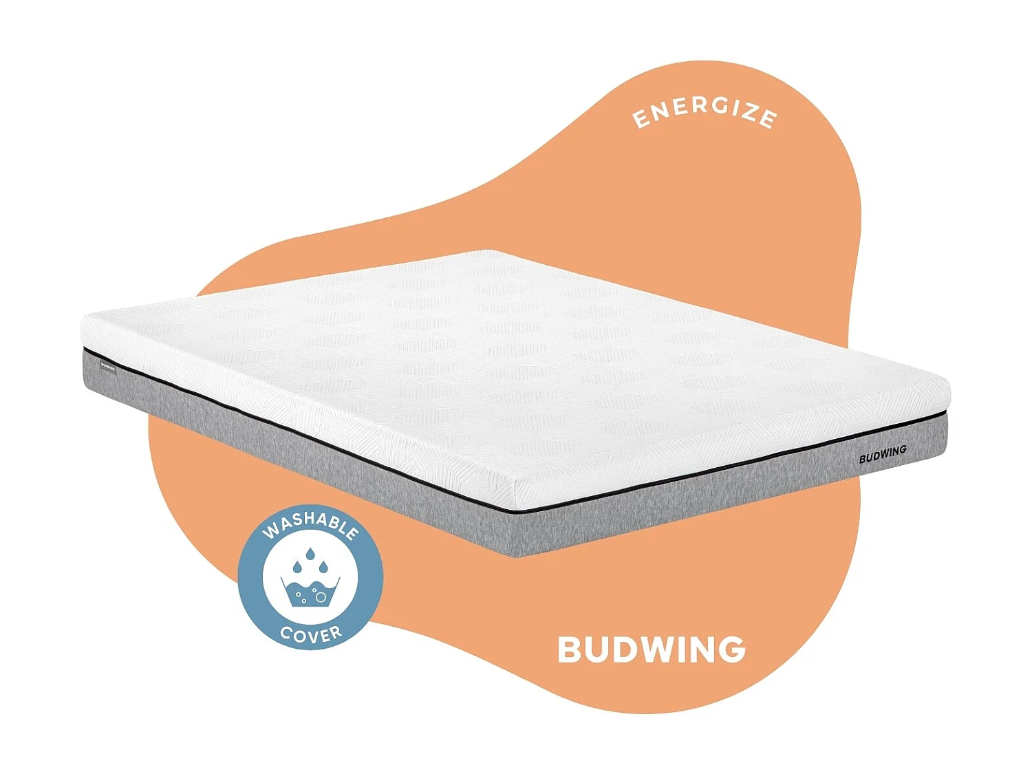 BUDWING Matelas Energize 140x190 cm avec Mousse à Mémoire de Forme à Haute Résilience