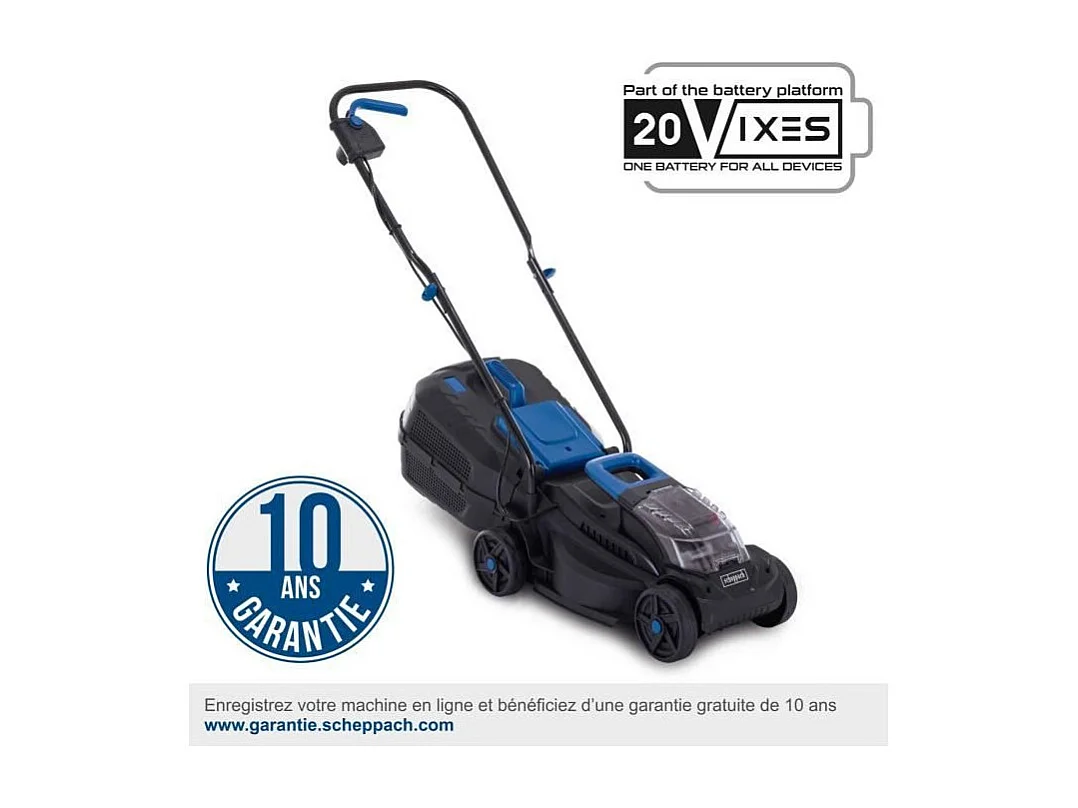 Tondeuse a batterie 32cm de coupe SCHEPPACH BC-MP320-X 20V IXES - Mulching - sans batterie ni chargeur