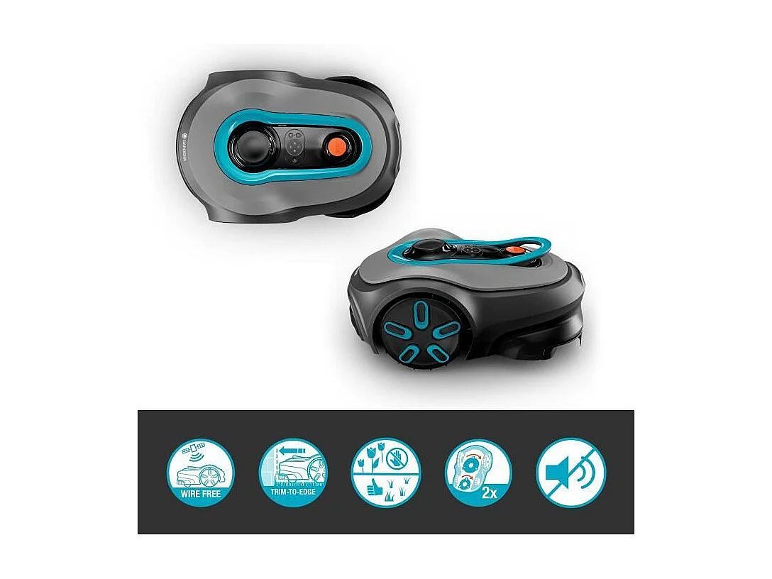 Tondeuse robot - GARDENA - Smart SILENO Free 1200 - Sans câbles périphériques - Surface 1200 m² - Inclus smart Gateway