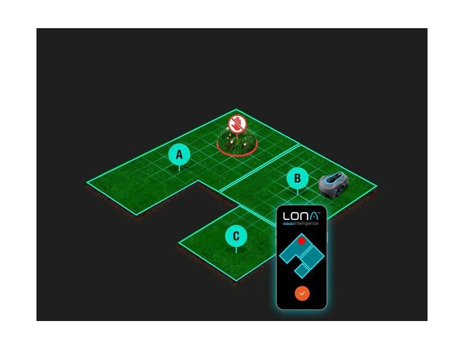 Tondeuse robot - GARDENA - Smart SILENO Free 1200 - Sans câbles périphériques - Surface 1200 m² - Inclus smart Gateway