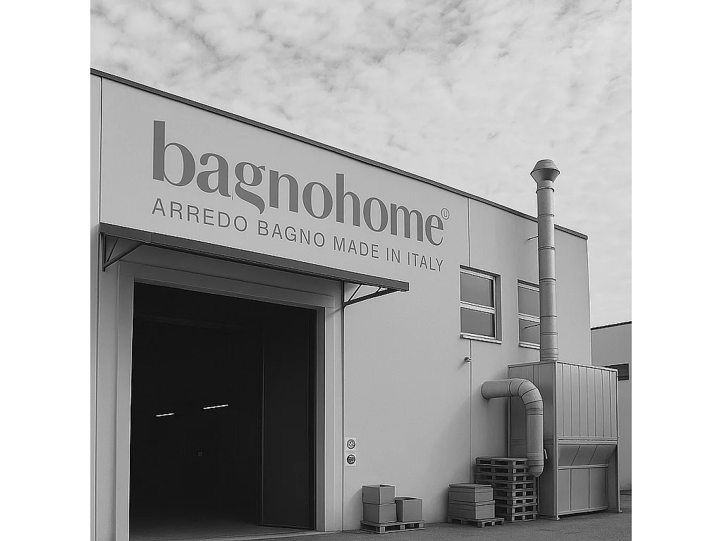 Mobile bagno sospeso 120 cm  in rovere nodato con lavabo d'appoggio con vasca a Sinistra, specchio e faretto a led I Made in Italy-bagnohome