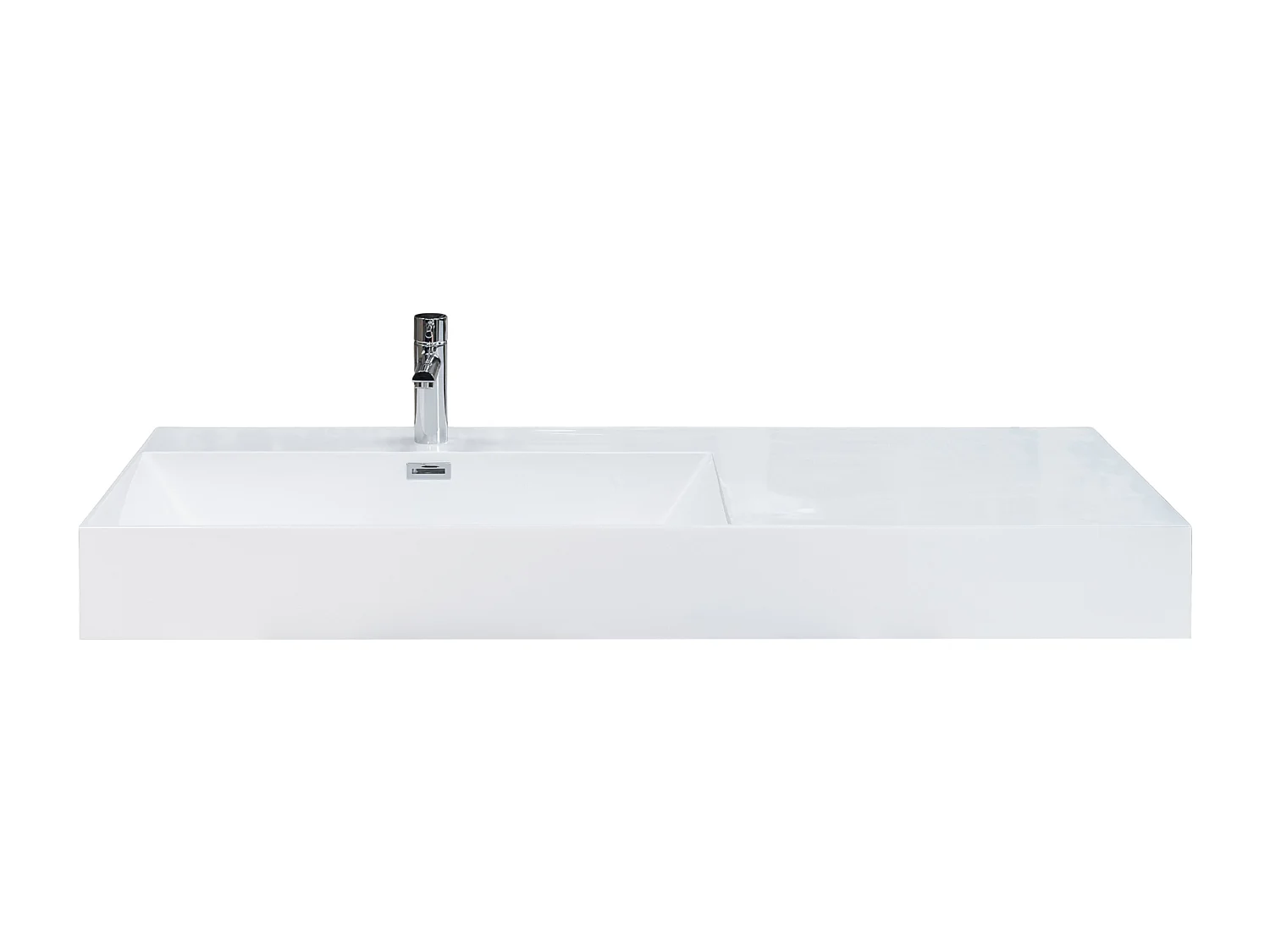 Mobile bagno sospeso 120 cm  in Cemento scuro con lavabo d'appoggio con vasca a Sinistra, specchio e faretto a led I Made in Italy-bagnohome