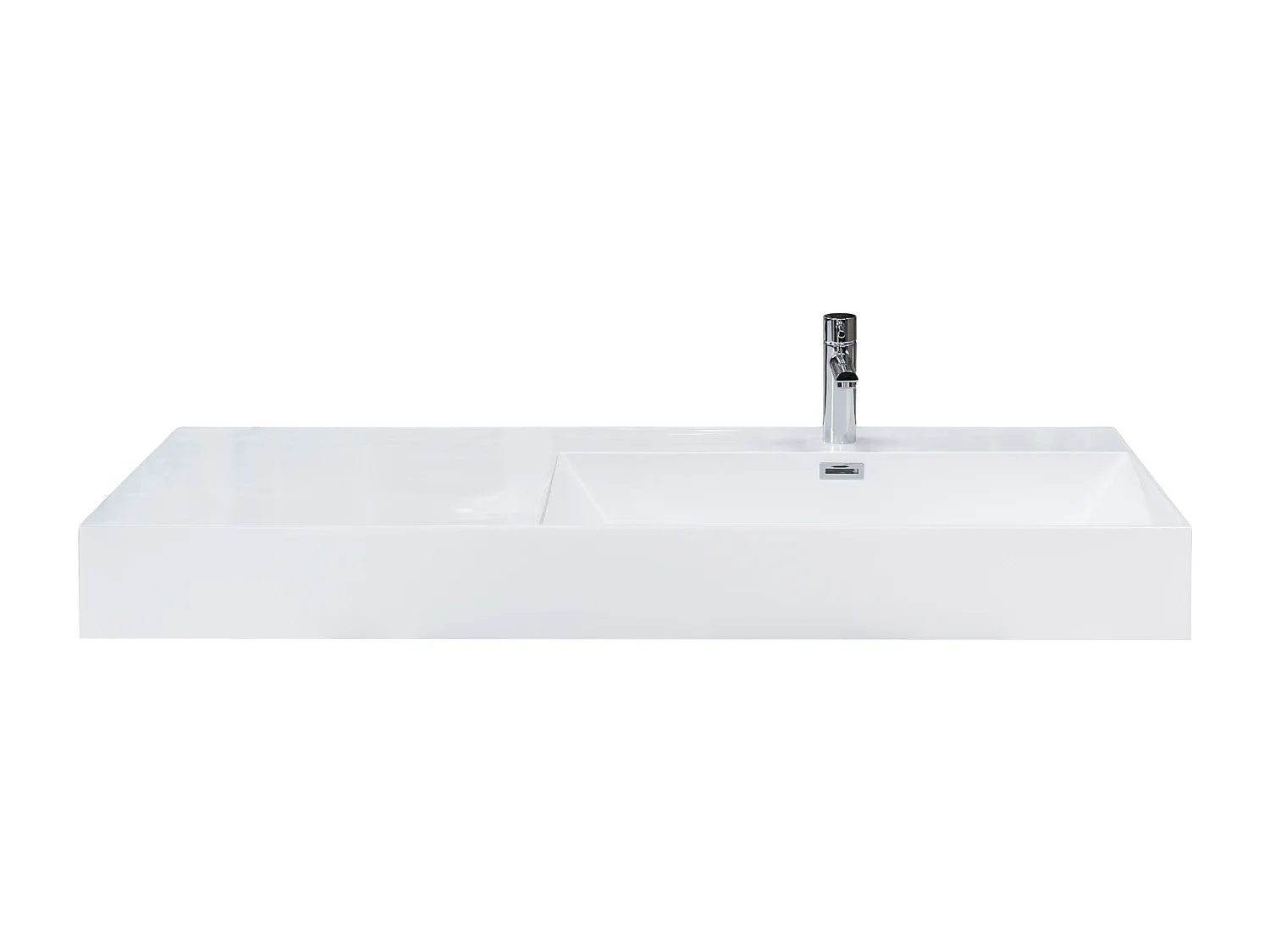 Mobile bagno sospeso 120 cm  in Cemento scuro con lavabo d'appoggio con vasca a destra, specchio e faretto a led I Made in Italy-bagnohome