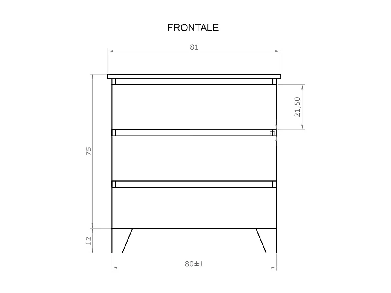 Mobile bagno a terra 80 cm in legno color rovere americano con lavabo,specchio e led I Made in Italy