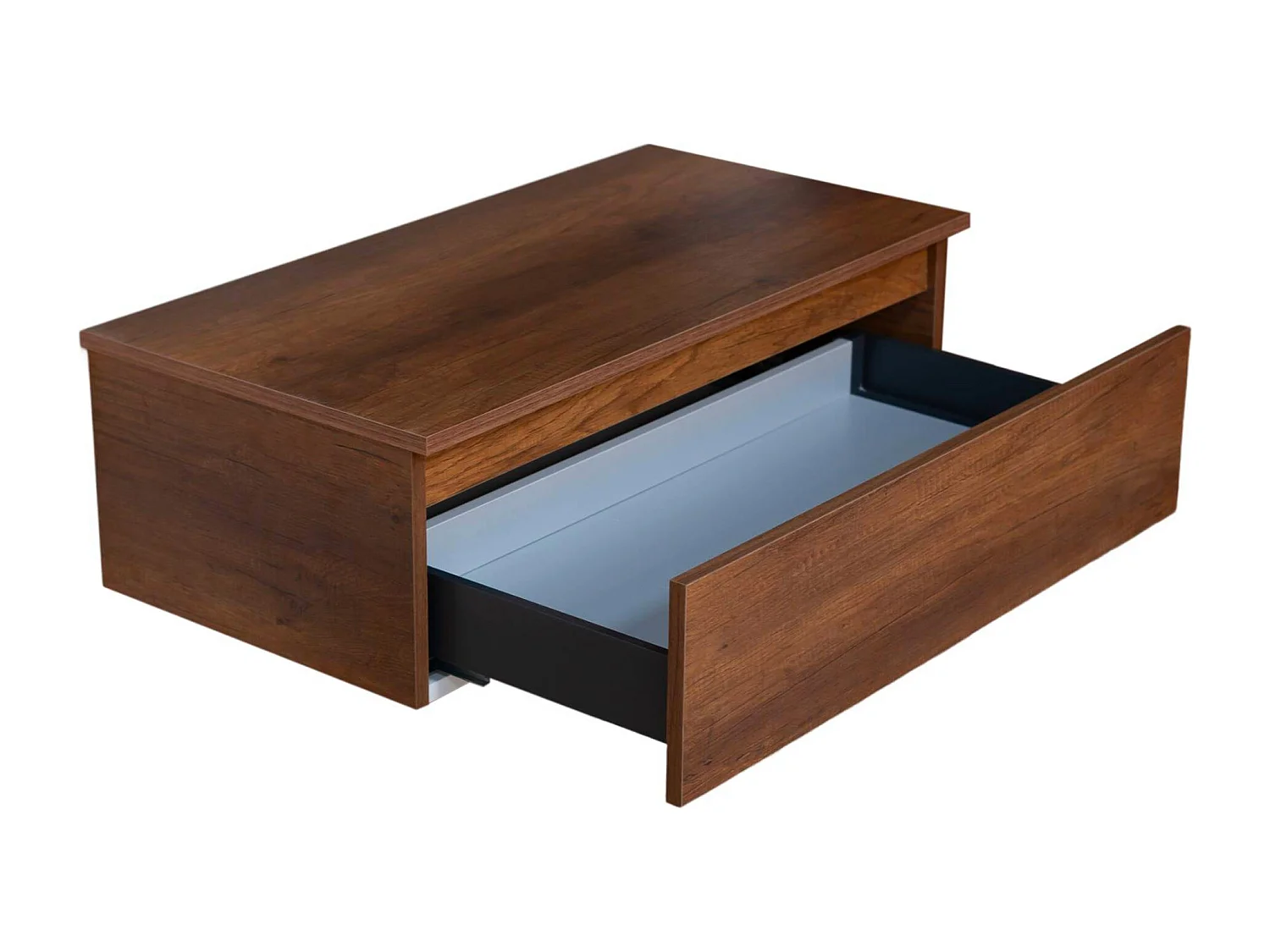 Mobile da bagno sospeso 100 cm in legno color noce con lavabo, specchio e faretto a led I Made in Italy