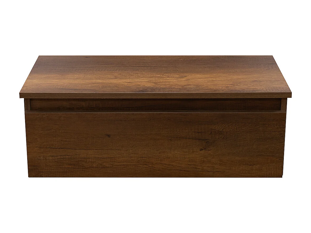 Mobile da bagno sospeso 100 cm in legno color noce con lavabo, specchio e faretto a led I Made in Italy