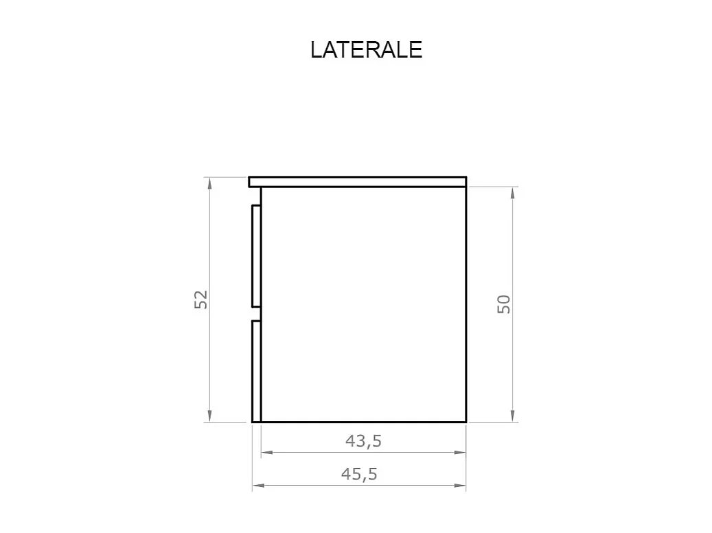 Mobile bagno sospeso 120 cm in legno color cemento chiaro con lavabo, specchio e faretto a led I Made in Italy