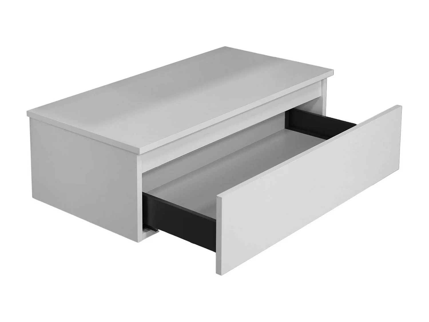 Mobile da bagno sospeso 100 cm in legno color bianco frassino con lavabo, specchio e faretto a led I Made in Italy