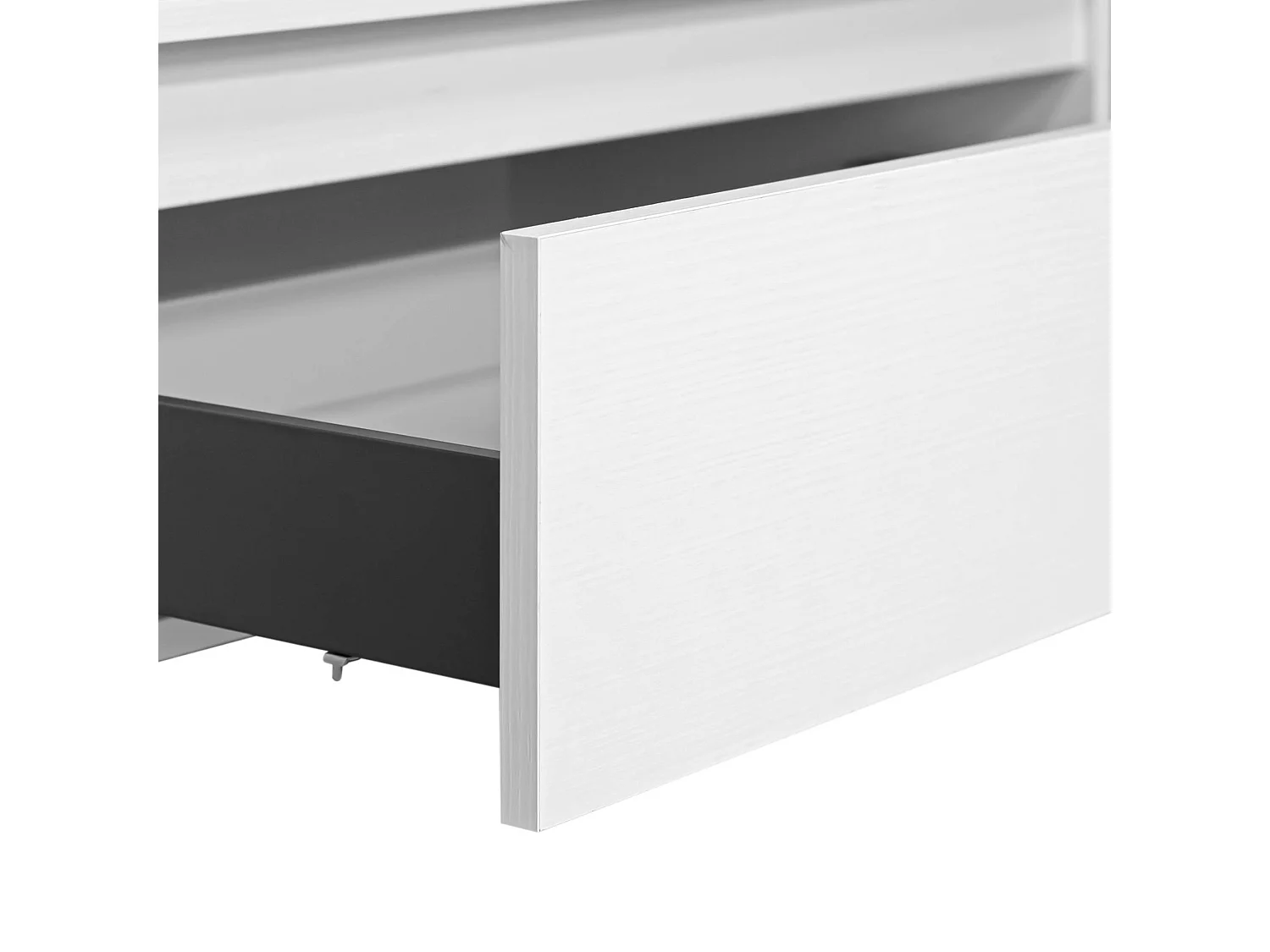 Mobile da bagno sospeso 100 cm in legno color bianco frassino con lavabo, specchio e faretto a led I Made in Italy