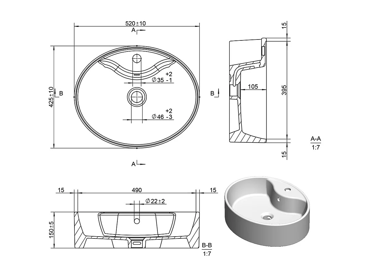 Mobile bagno sfalsato sospeso 100 cm in legno color bianco frassino con 2 cassettoni, lavabo, specchio e faretto a led I Made in Italy,