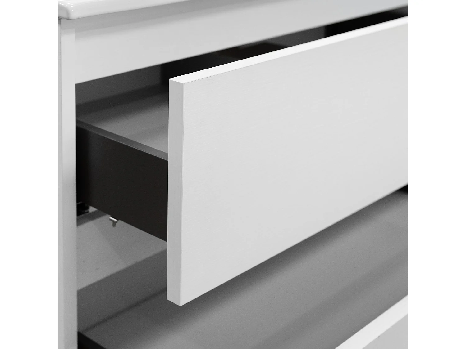 Mobile bagno sospeso 120 cm in legno color bianco frassino con lavabo, specchio e faretto a led I Made in Italy