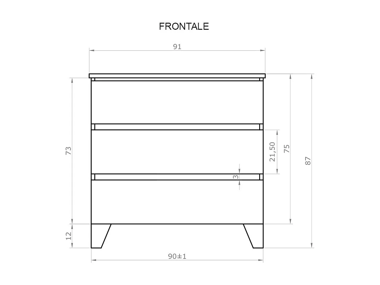Mobile bagno a terra 90 cm in legno color rovere americano con lavabo,specchio e led I Made in Italy