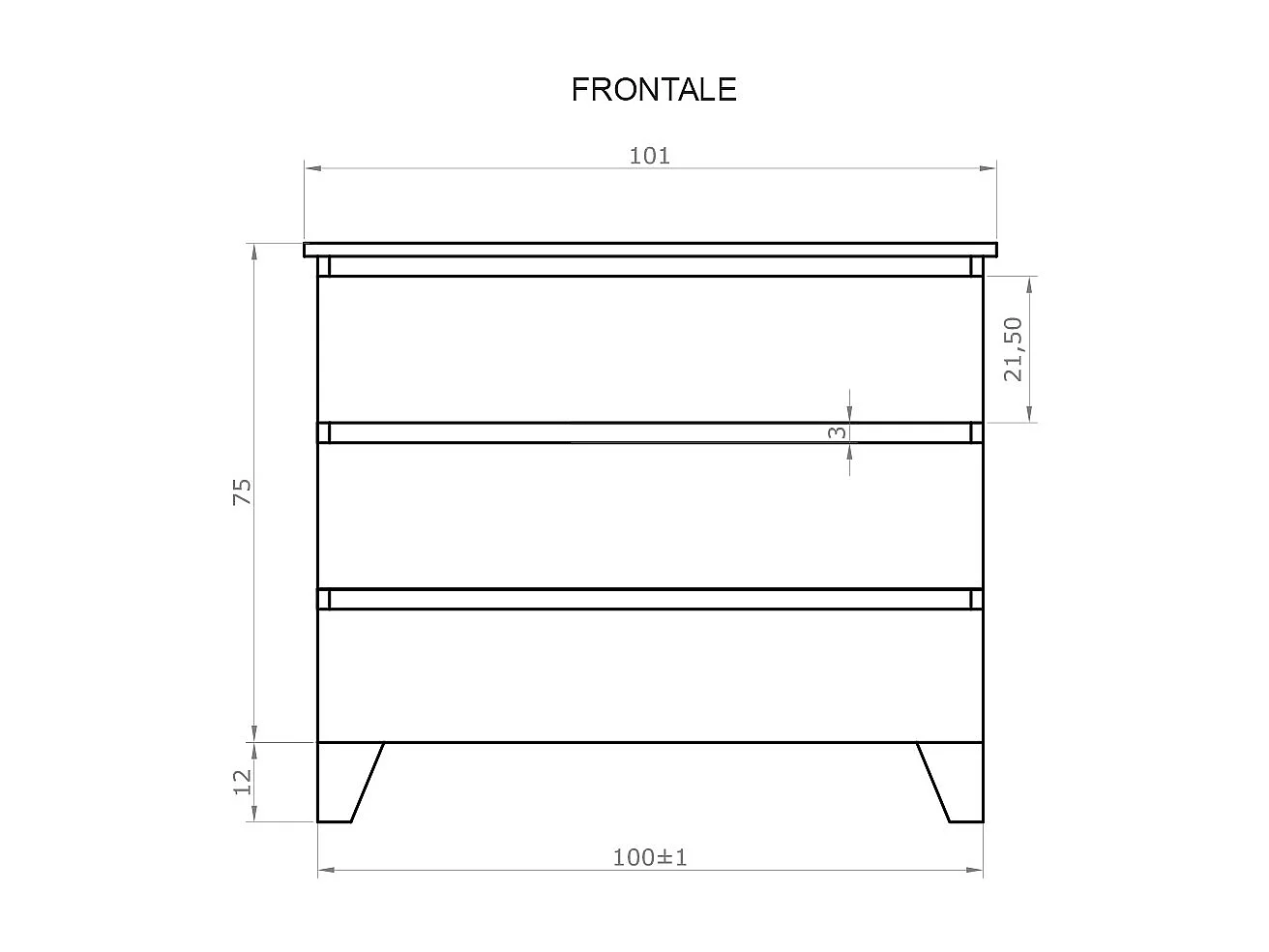 Mobile bagno a terra 100 cm in legno color rovere americano con lavabo,specchio e led I Made in Italy