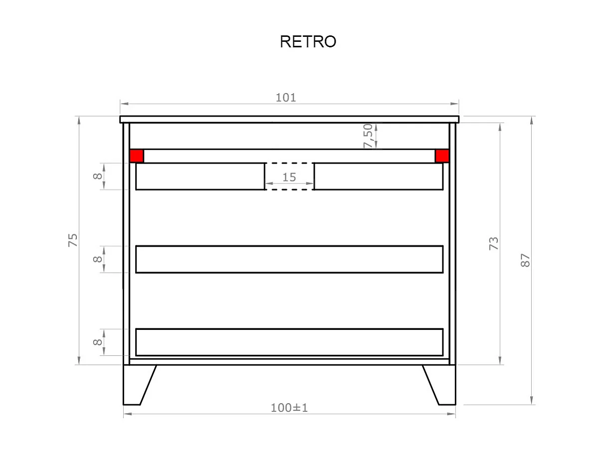 Mobile bagno a terra 100 cm in legno color rovere americano con lavabo,specchio e led I Made in Italy