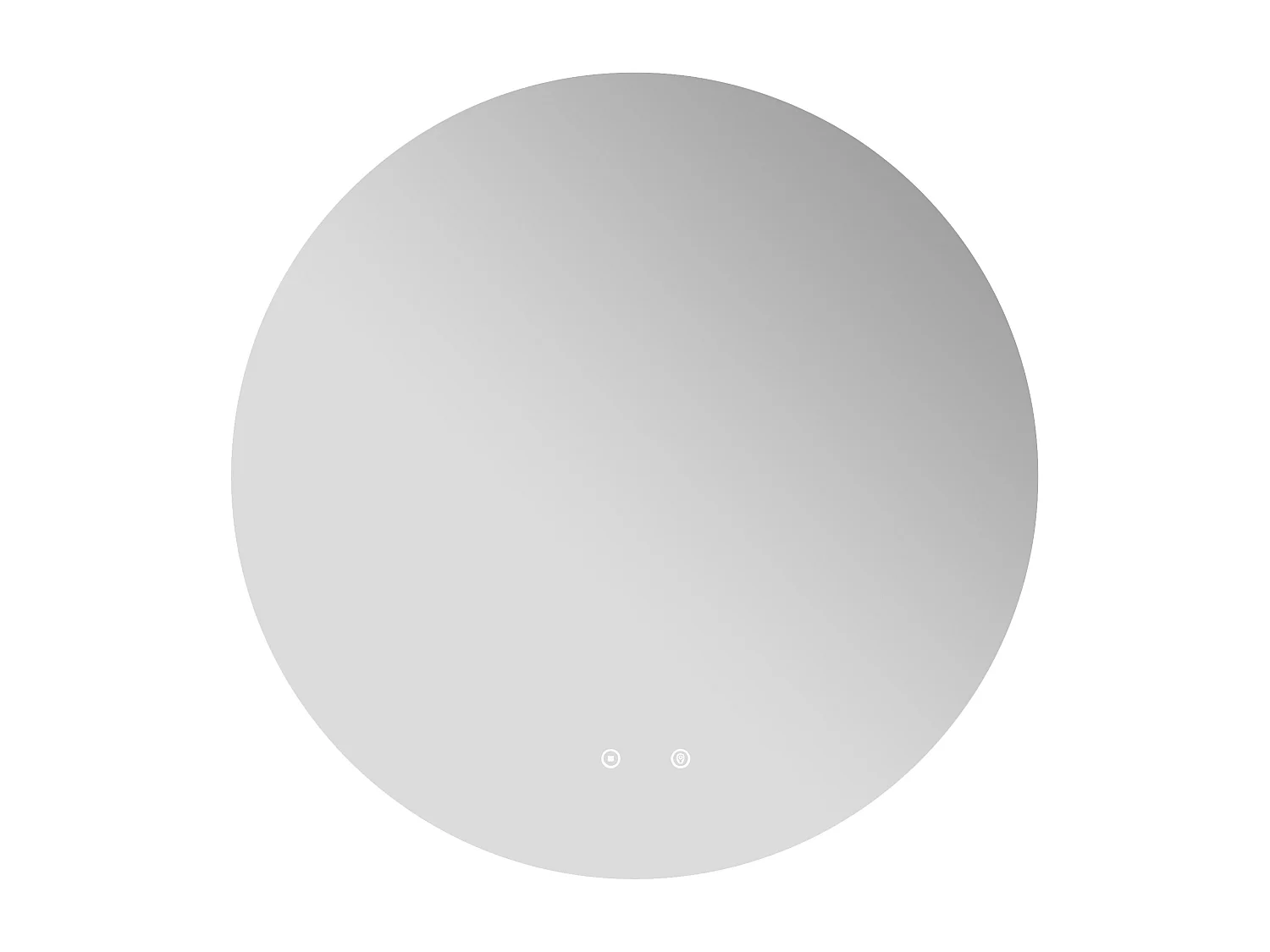 Meuble de salle de bain texturé suspendu avec vasque à poser ronde en solid surface, robinet et miroir - Naturel clair - L75 cm - MERKAN