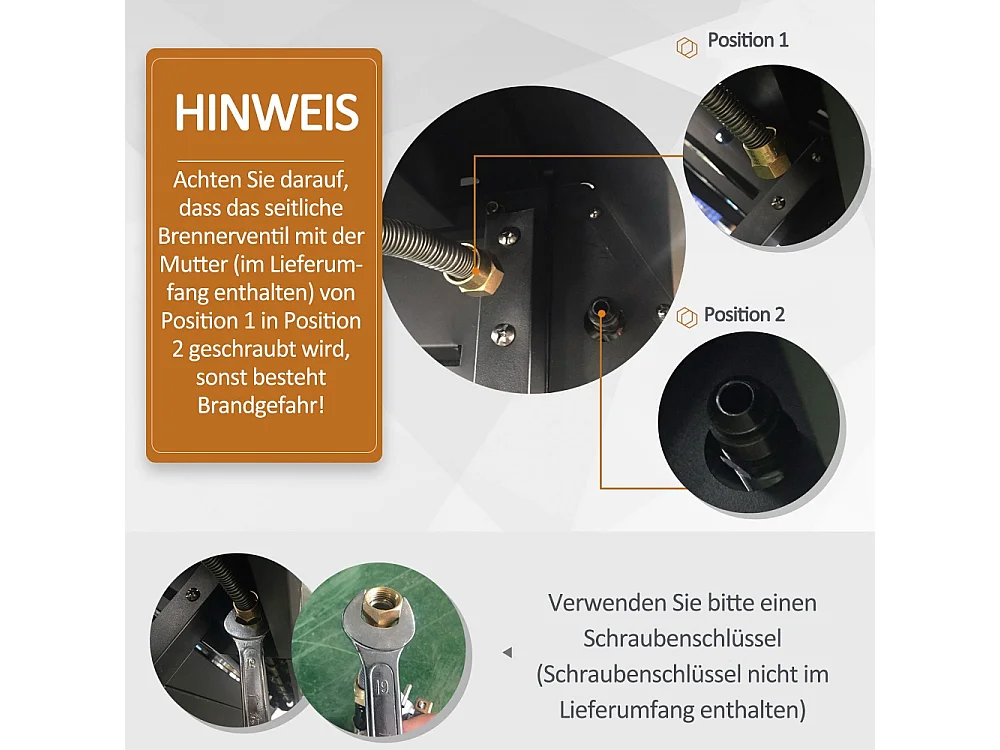 Barbecue à gaz avec 3 brûleurs principaux + 1 brûleur latéral étagère acier inoxydable