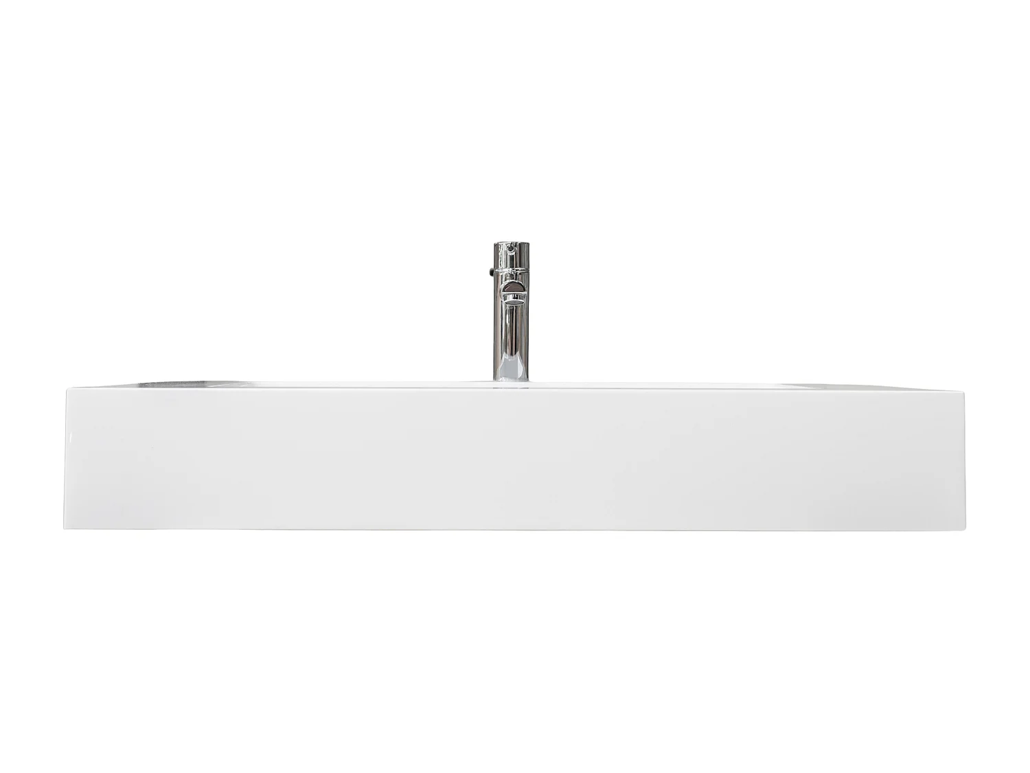 Lavabo sospeso 100 in resina bianco lucido