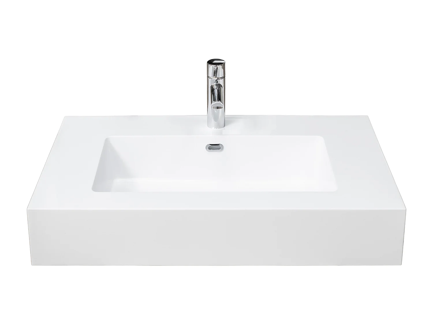 Lavabo sospeso 80 in resina bianco lucido