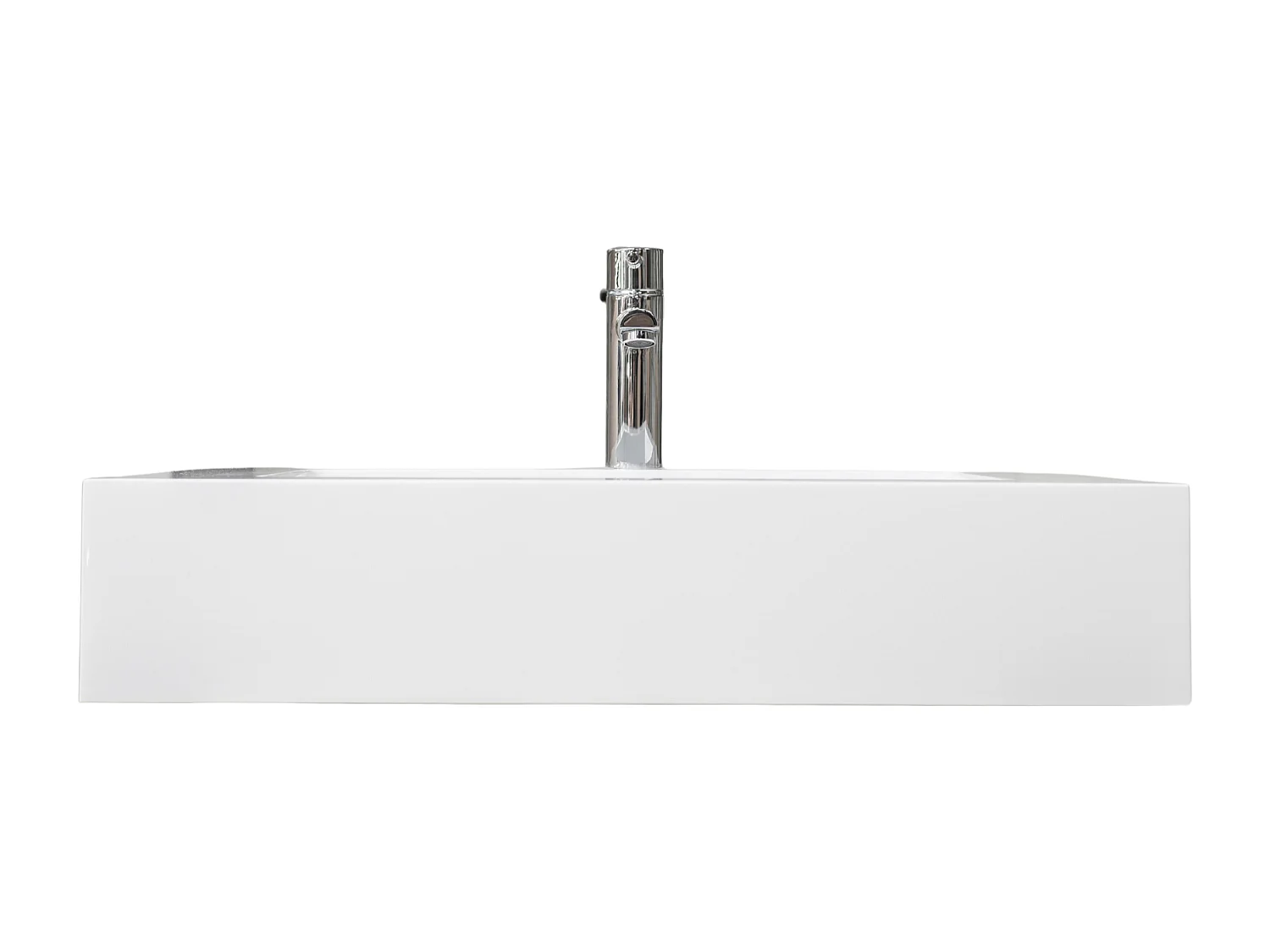 Lavabo sospeso 80 in resina bianco lucido