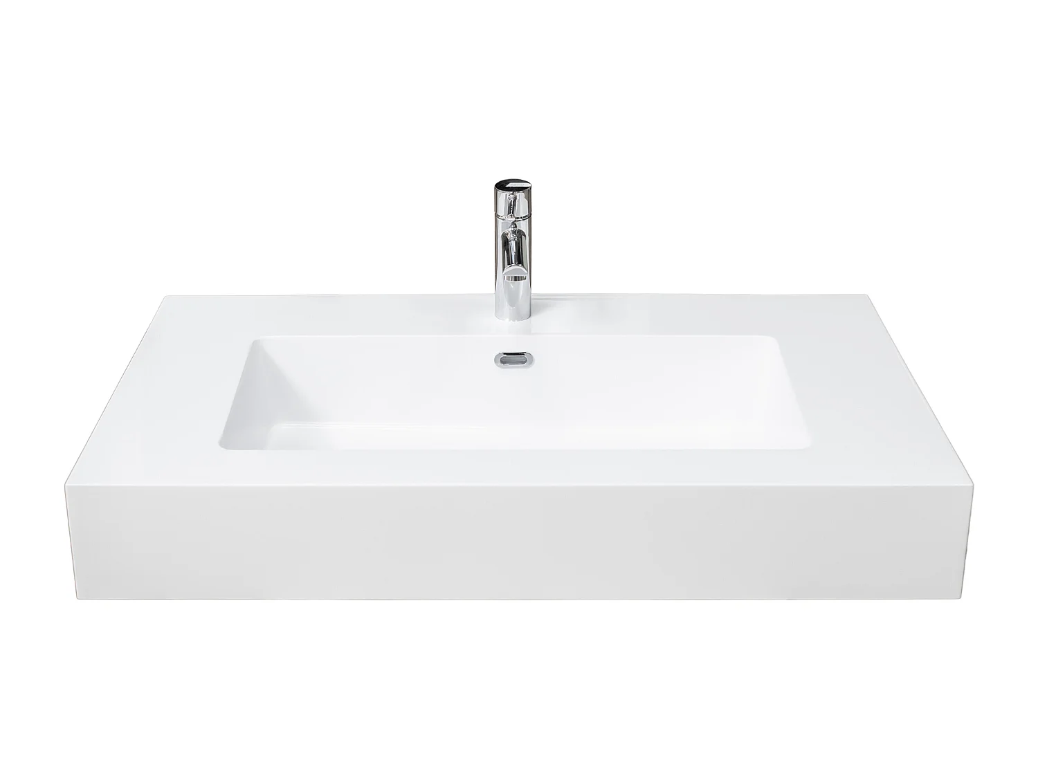Lavabo sospeso 120 in resina bianco lucido