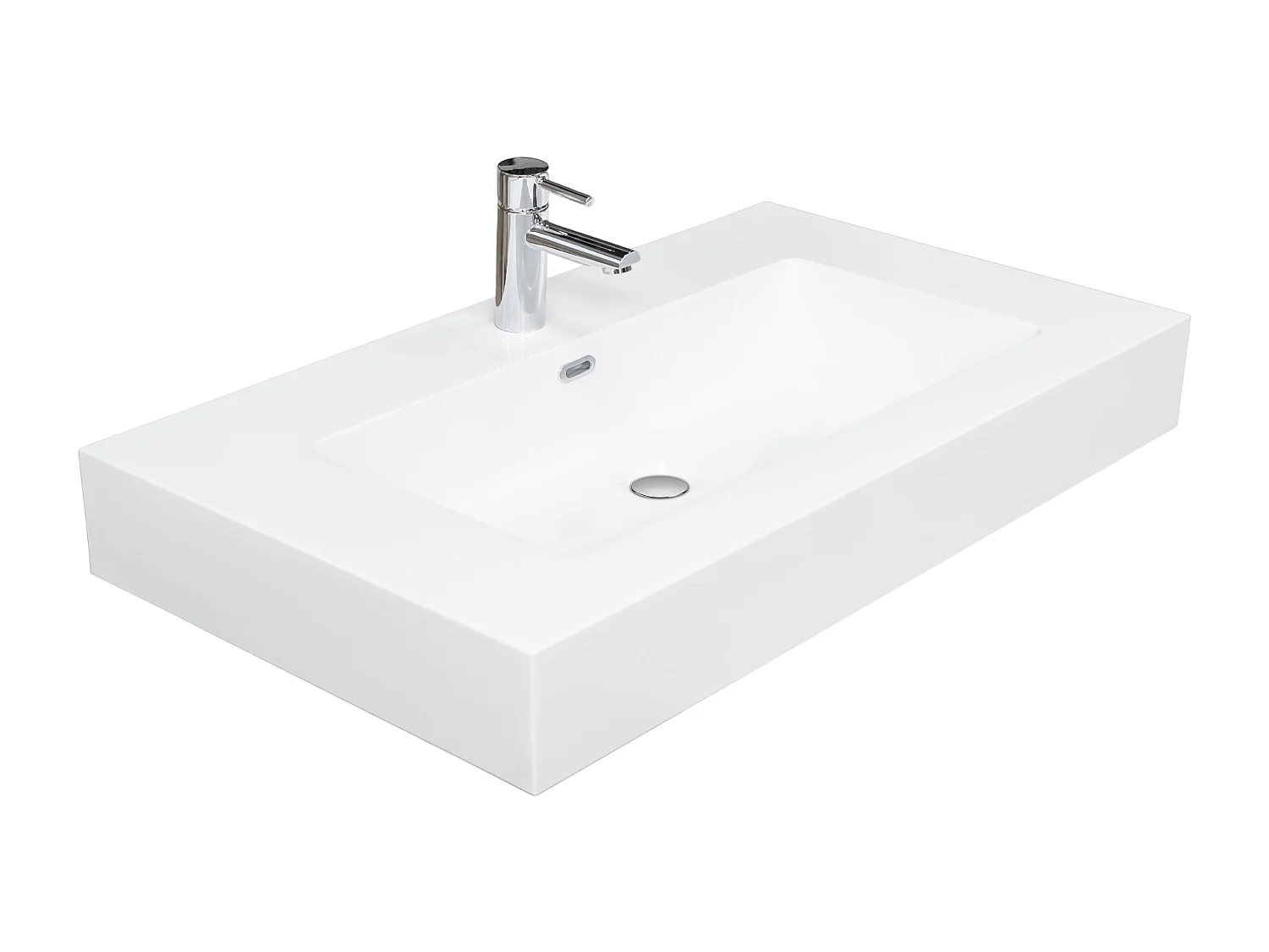 Lavabo sospeso 120 in resina bianco lucido