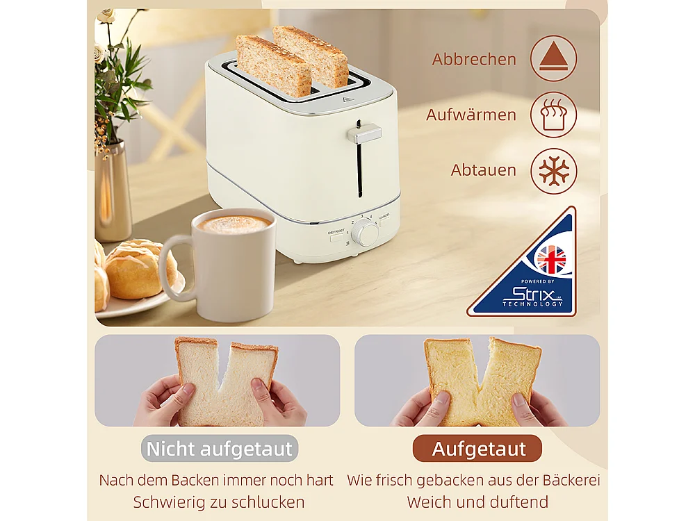 Set Grille-pain Ensemble bouilloire de 1,7 L avec 6 niveaux de brunissage Beige