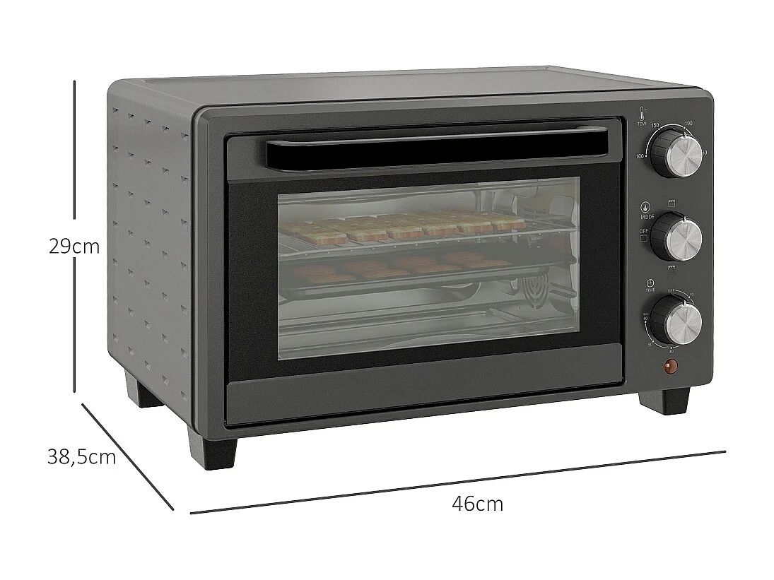 Mini four capacité de 21 litres avec une grille et une plaque de cuisson