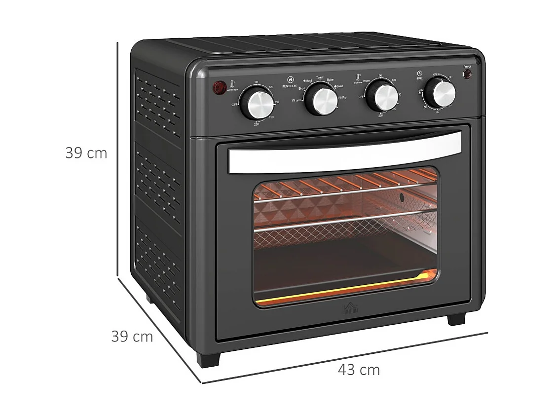 Mini four Friteuse à air chaud 90-230°C 7 programmes Accessoires Noir