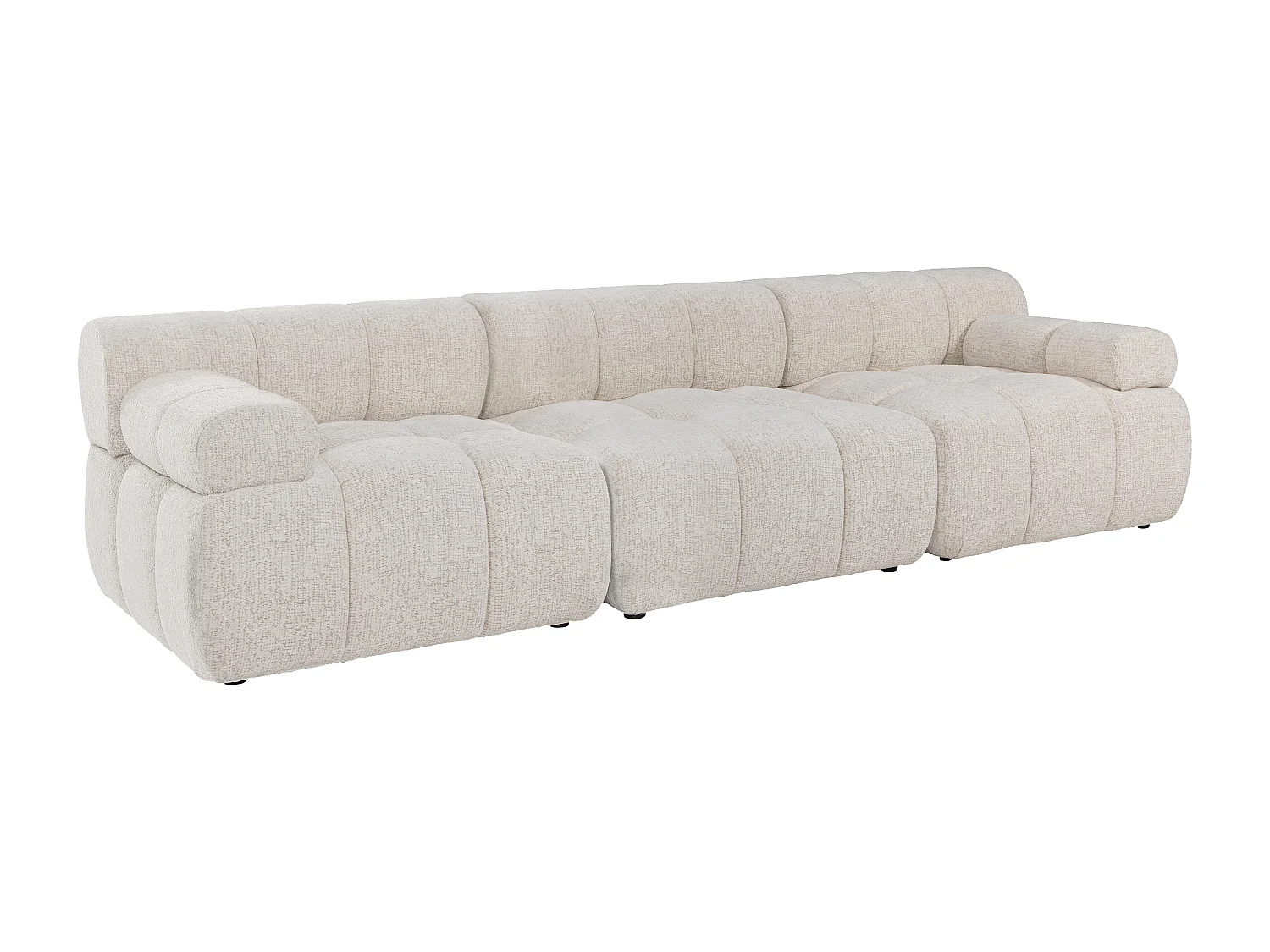 Canapé modulable 4 places en tissu chiné beige FACIVIL