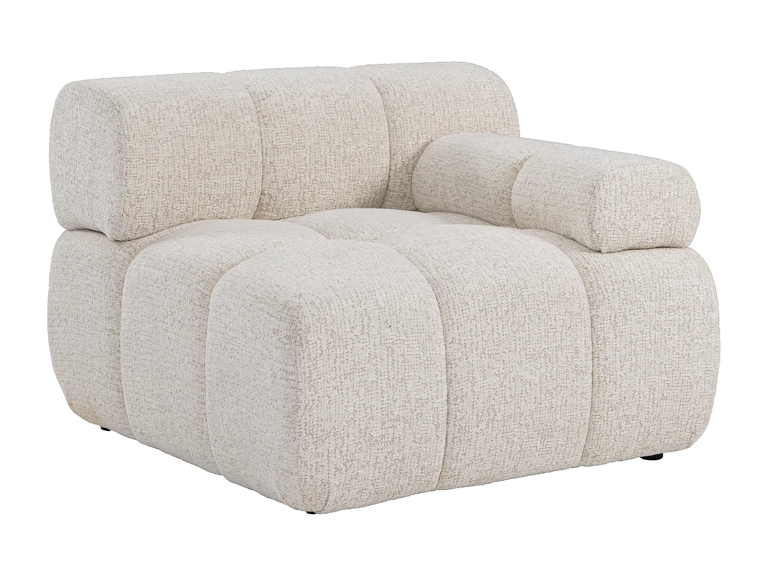 Canapé modulable 4 places en tissu chiné beige FACIVIL