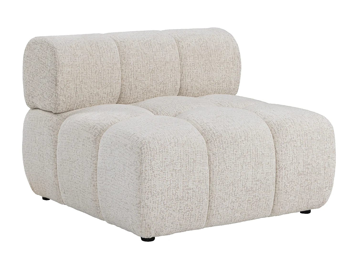 Canapé modulable 4 places en tissu chiné beige FACIVIL
