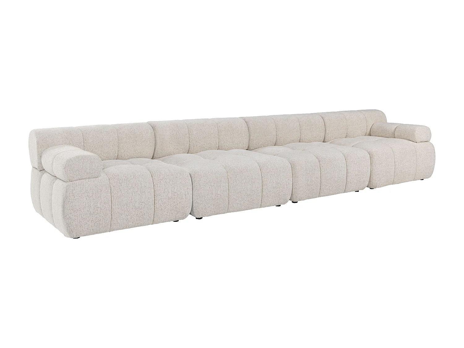 Canapé modulable 6 places en tissu chiné beige FACIVIL